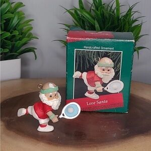 Hallmark Keepsake Ornament Love Santa Claus Tennis Pickle Ball 1988 Vintage HTF